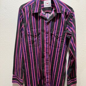 Vintage Men’s western striped large long sleeve shirt
